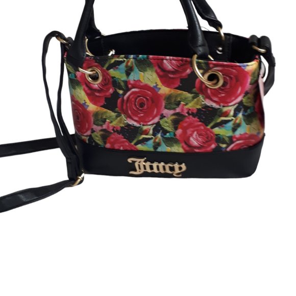 Juicy Couture Crossbody Handbag Floral With Gold Hardware - Picture 4 of 12